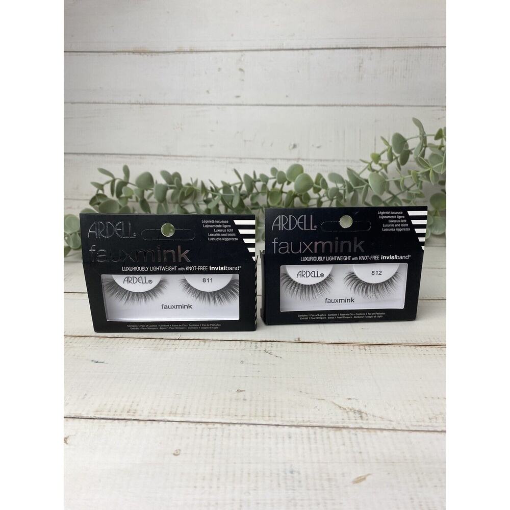 2 Pair ARDELL EYELASHES Faux Mink #812 #811 Knot Free